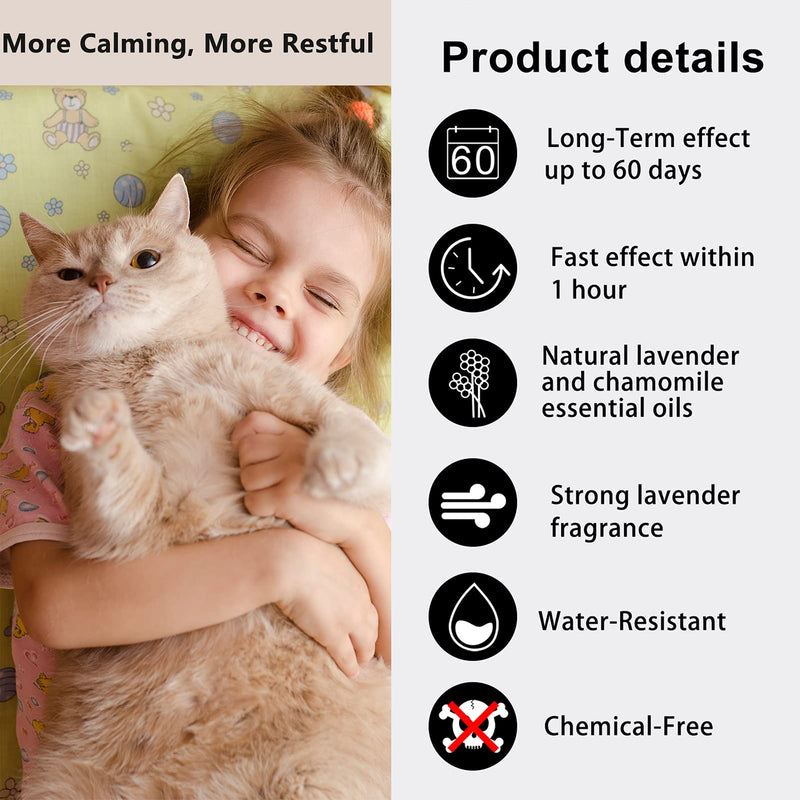 Wustentre 3 Pack Calming Collar for Cats, Cat Calming Collars, Natural Cat Pheromones Calming Collar, Adjustable Cat Anxiety Collar Reduce Anxiety Kitten Calm Collar for Cats Purple - BeesActive Australia