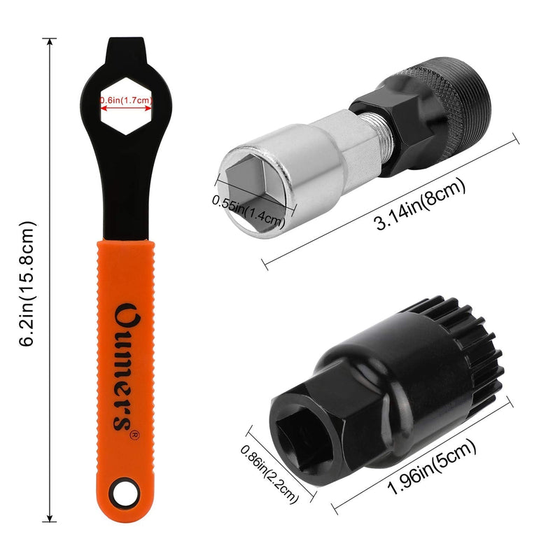 Oumers 4 PCS Professional Bicycle Pedal and Crank Arm Removal Tool, Bike Pedal Wrench+Bike Crank Extractor + Bike Bottom Bracket Remover + 16mm Spanner Wrench - BeesActive Australia