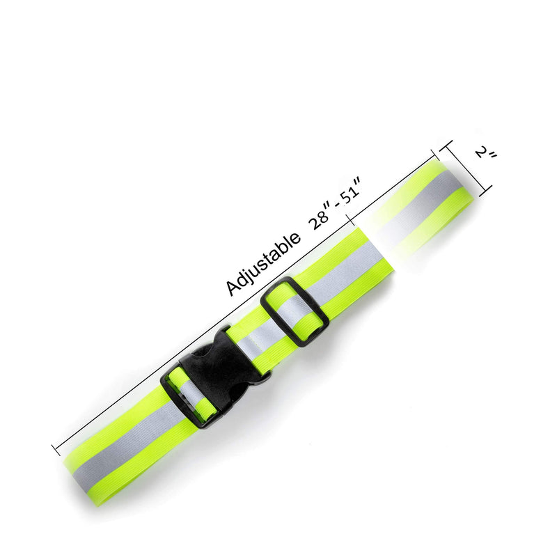 DASHGLOW - 2-6 Pack - Reflective Glow Belt Safety Gear, Pt Belt, for Running Cycling Walking Marathon Military 2 Pack [51 Inches] - BeesActive Australia