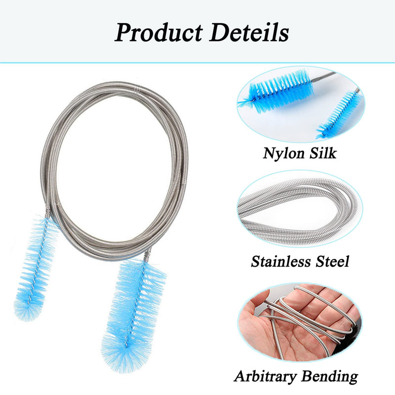 ZLMC Aquarium Filter Brush Long Brush Flexible Double Ended Bristles for Fish Tank or Home Kitchen - BeesActive Australia