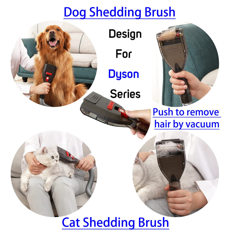 Pet Brush Vacuum Groomer Attachment for Dyson Series V6 V7 V8 V10 V11 V15, Shedding Deshedding Grooming Tool Hair Remover Comb Great for Dogs Cats Fur, plus Extension Hose and Adapter - BeesActive Australia