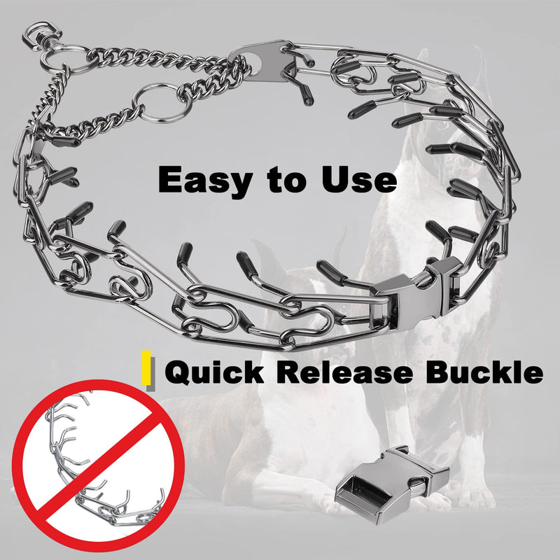 Insfas Dog Chain Collar Adjustable Stainless Steel Links Chain with Quick Release Buckle for Small Medium Large Dogs Black Commended Style (Ship from Amazon) - BeesActive Australia
