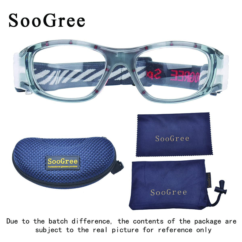 Kids Sports Glasses Basketball Football Safe Training Goggles Anti Fog 7-12 Gray Frame Orange Pad - BeesActive Australia