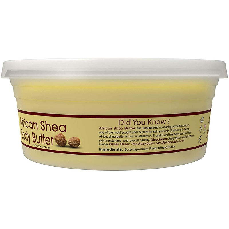 Shea Butter Yellow Smooth | All Natural, 100% Pure- Unrefined | Daily Skin Moisturizer For Face & Body | Softens Tough Skin | Moisturizes Dry Skin | Adds Shine & Luster To Hair | Alleviates Scalp Dryness 7.5oz / 212gr 7 Ounce - BeesActive Australia
