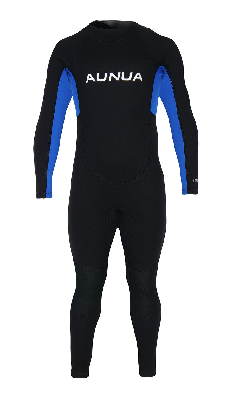[AUSTRALIA] - Aunua Youth 3/2mm Neoprene Wetsuits for Kids Full Wetsuit Swimming Suit Keep Warm Full Wetsuit BlackBlue 12 