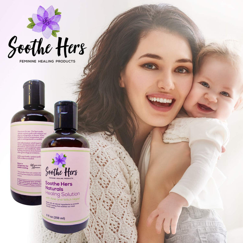 Postpartum Healing Solution by Soothe Hers | Natural Perineal Recovery & Care for Moms | Safe for Pregnancy | Labor & Delivery Bag | Birthing Prep | Baby Shower Gift | 8 oz - BeesActive Australia