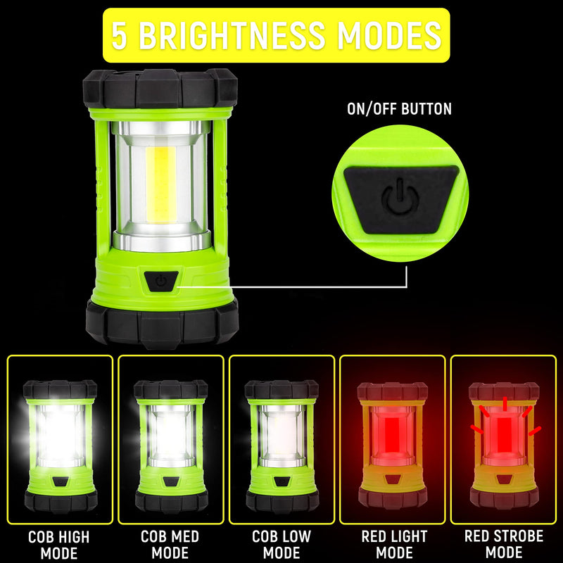 Rechargeable Camping Lantern, 3000LM 5 Light Modes Camping Light 4400 Capacity Phone Charger LED Impact-Resistant Flashlight Lantern Portable Waterproof Hurricane Lanterns for Emergency(Pale Green) Pale Green - BeesActive Australia