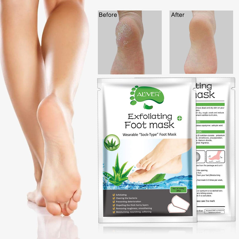 Foot Peel Mask 3 Pack， Exfoliator Peel Off Calluses Dead Skin Callus Remover，Baby Soft Smooth Touch Feet-Men Women (Aloe Vera) Aloe Vera - BeesActive Australia