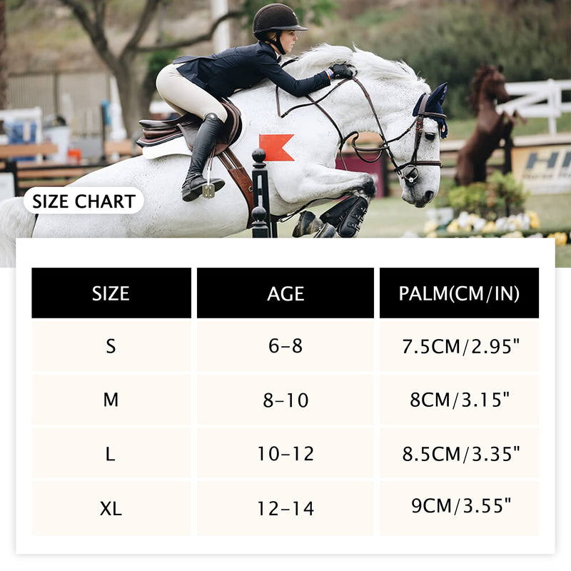 Amoy Kids Horse Riding Gloves Breathable Children Equestrian Horseback Anti-Slipping Boys & Girls Youth Outdoor Biking Cycling Sport Mitts Pink S (Age 6-8) - BeesActive Australia