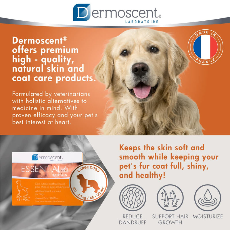Dermoscent Essential 6 spot-on - Dog Skin Care for Dandruff & Allergy Relief with Vitamin E Oil - Anti Itch for Dogs - Natural Ingredients for Sensitive Skin .32 oz - BeesActive Australia