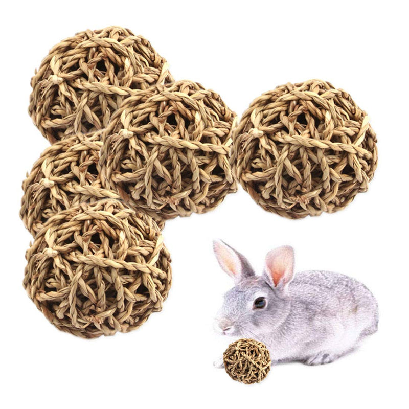 Small Animal Ball Toy, Rabbit Activity Toy, Small Animal Chew Toys Grass Ball for Hamsters Gerbils Bunny Rabbits Guinea Pigs 15 Pcs - BeesActive Australia