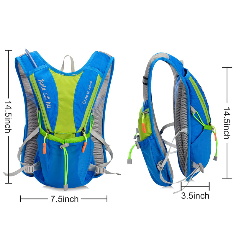 KOOVAGI Hydration Pack Backpack with 2L Hydration Bladder Lightweight Backpack Bladder Bag Outdoor Gear Pack for Running, Hiking, Cycling, Climbing, Skiing, and Traveling blue - BeesActive Australia