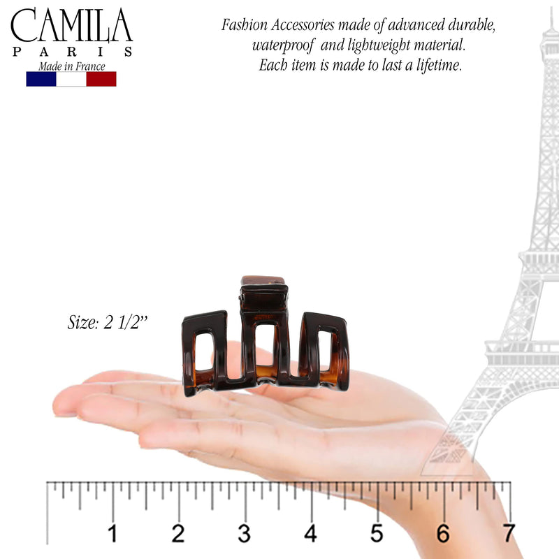 Camila Paris CP3546 French Hair Clips for Women Thick Hair for Long Curly Wavy Hair, Girls Hair Claw Clip, Durable Styling Big Claw Clip for Thick Hair, Strong Hold No Slip Grip, Made in France 2.5" Tortoise Shell - BeesActive Australia