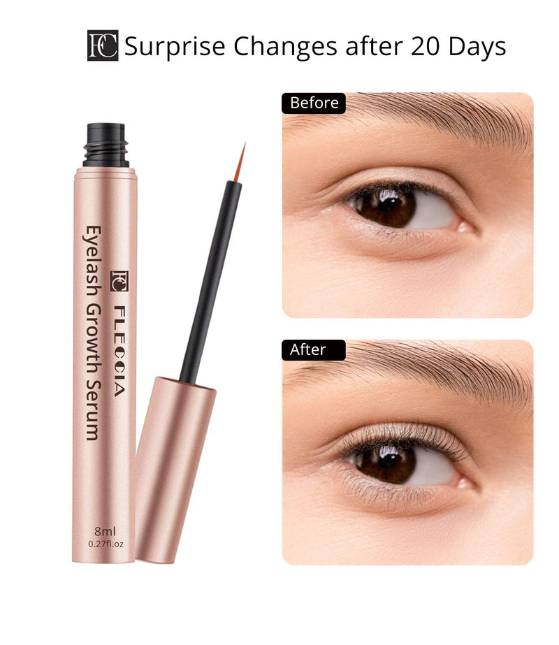 Eyelash Growth Serum & Eyebrow Enhancer Contains Natural Growth Peptide and Biotin, Lash Boost with Hypoallergenic for Long and Thick (8ml) - BeesActive Australia