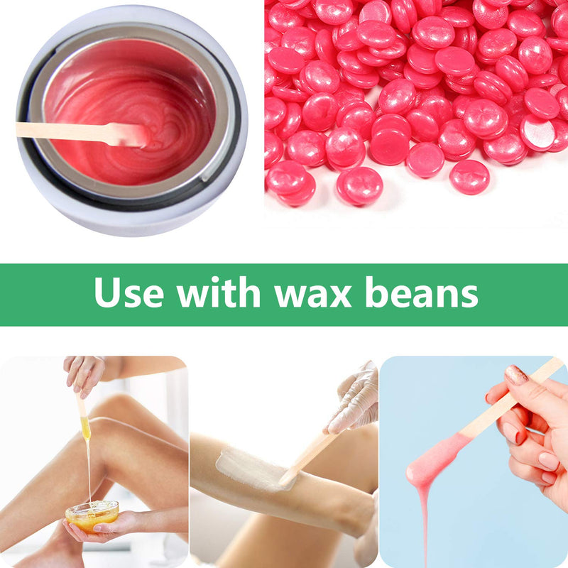 200 Pcs Eyebrow Wax Sticks Wax Applicator, Wood Wax Spatulas for Face and Small Hair Removal Sticks With Handle - BeesActive Australia