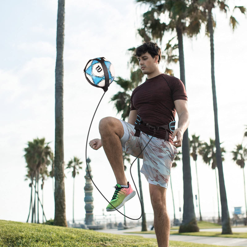 Sportout Hands Free Solo Soccer Trainer, Kick Trainer, Soccer Training Aid Widened Side Waist Protection, Two-Way Adjustment of Belt Length, Fit for Balls Size 3 4 5, Kids and Adults Blue - BeesActive Australia