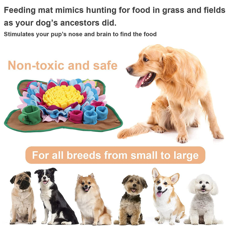 Pet Snuffle Mat for Dogs Interactive Feed Game Sunflower Suction Cups Dog Treats Feeding Mat with Puzzles Encourages Natural Foraging Skills - BeesActive Australia