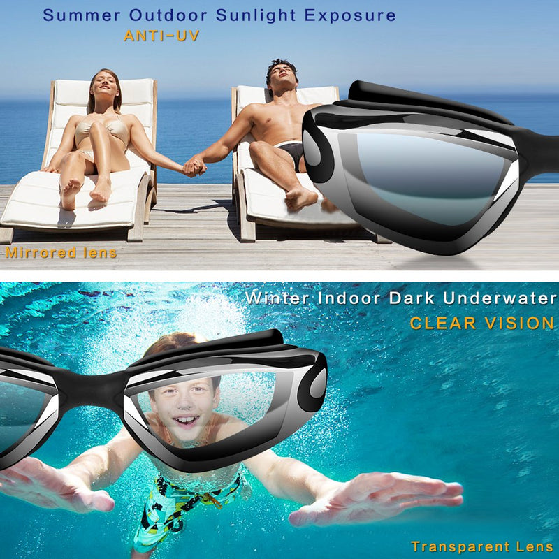 Swim Goggles Swimming & Kids Swim Goggles ,Goggles No Leaking with Nose Clip, Earplugs and Case - BeesActive Australia