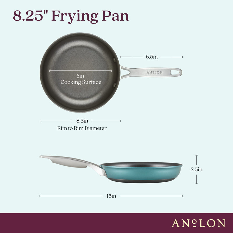 Anolon Achieve Hard Anodized Nonstick Frying Pan/Skillet, 8.25 Inch, Teal Skillet (8.25-Inch) - BeesActive Australia