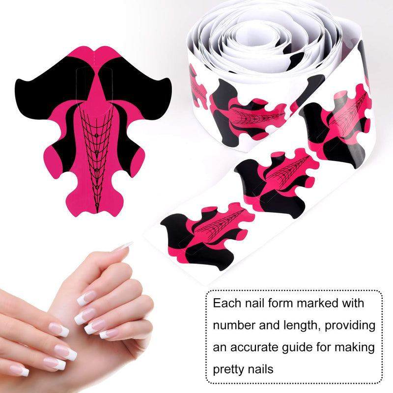Mwoot 100 Pieces Nail Form Guide Stickers, Self-adhesive UV Gel Nail Art Tip, Goldfish Shaped Nail Extension Tips DIY Tools for Women Girls Home Salon Supplies - BeesActive Australia