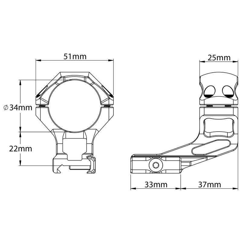 UTG ACCU-SYNC®High Profile 2PCs Picatinny Rings - BeesActive Australia