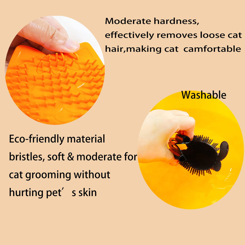 2 Packs Cat Self Groomer, Pet Massage Combs Brush, Cat Wall Scratcher Cat Grooming Brushes for Indoor Cats, Dog Bathing Brush with Catnip, Self Massage Tool for Long & Short Fur Kitten Cats Dogs - BeesActive Australia