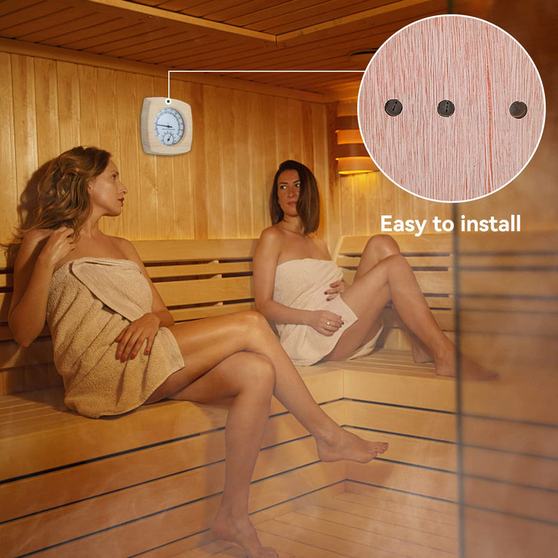 HERCHR 2-In-1 Wood Thermo-Hygrometer,Sauna Thermometer and Hygrometer,Digital Sauna Room Thermometer Hygrometer,Sauna Wooden Thermometer Sauna Temperature Humidity Meter Wooden Sauna Accessories - BeesActive Australia