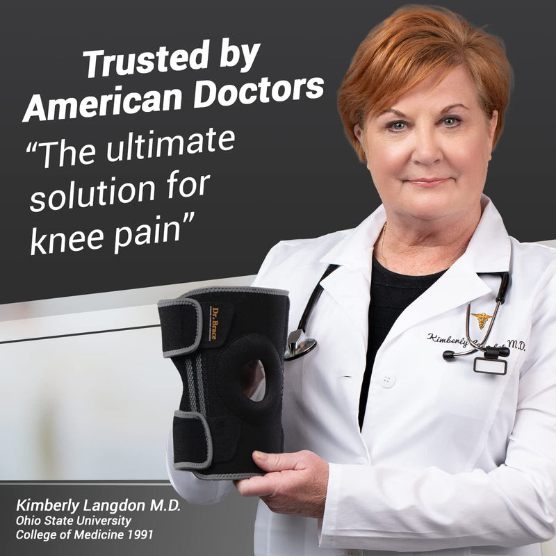 Dr. Brace ELITE Knee Brace with Side Stabilizers & Patella Gel Pads for Maximum Knee Pain Support and fast recovery for men and women-Please Check How To Size Video (Large, Mercury) Large - BeesActive Australia