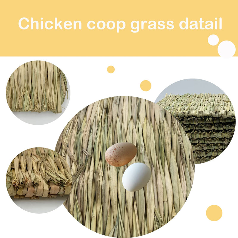 MUYG Chicken Nesting Box Pads,Chickens Coop Grass Pads Handwoven Grass Turf Hen Nest Liners Small Animal Natural Straw Mat Rabbit Bedding Pads(6 PCS) - BeesActive Australia