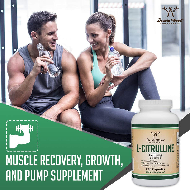 L Citrulline Capsules 1,200mg Per Serving, 210 Count (L-Citrulline Increases Levels of L-Arginine and Nitric Oxide) Muscle Recovery Supplement 210 Count (Pack of 1) - BeesActive Australia