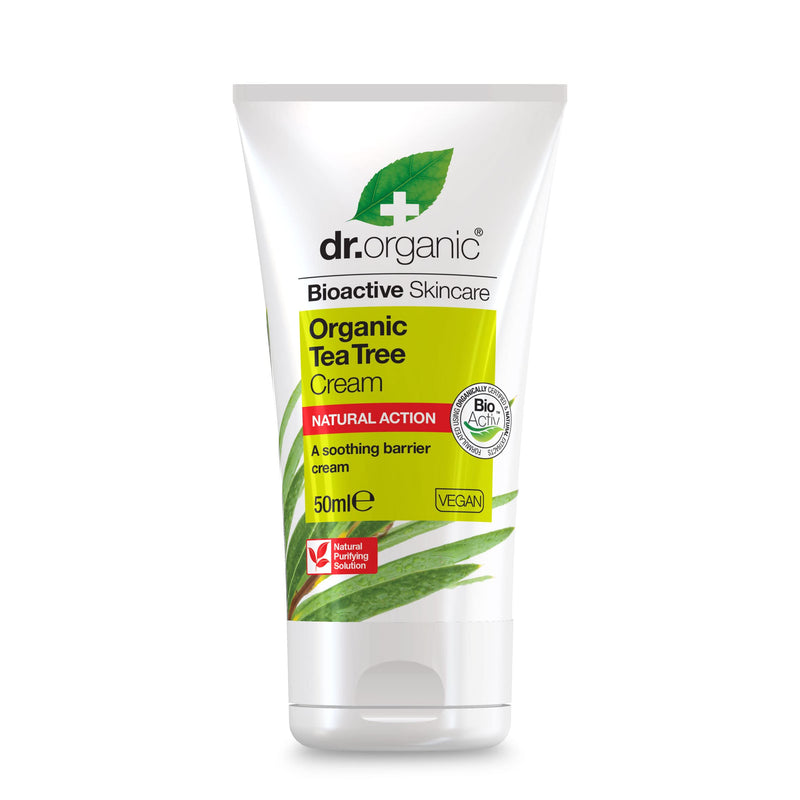 Dr Organic, Organic Tea Tree Purifying Cream , Natural , Vegan , Cruelty Free , Paraben & SLS Free , 50ml - BeesActive Australia
