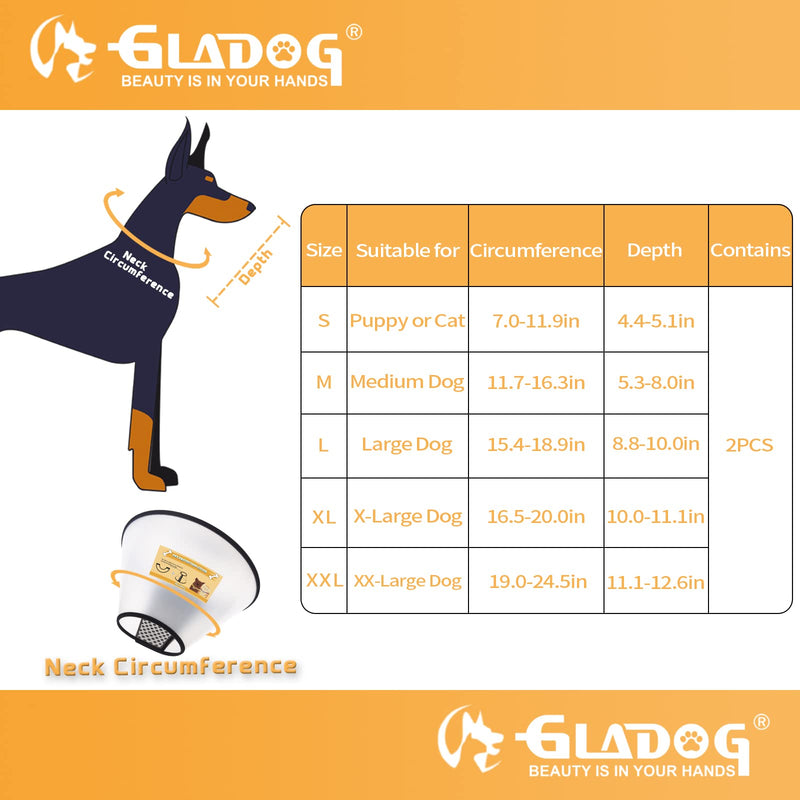 Soft Dog Cone Collar, 2 PCS (for Exact Size) Flexible Plastic Cone for Dogs After Surgery, Dog Recovery Collar, Adjustable E-Collar for Large/Medium/Small Dogs Cat, Comfy Elizabethan Collar M - BeesActive Australia