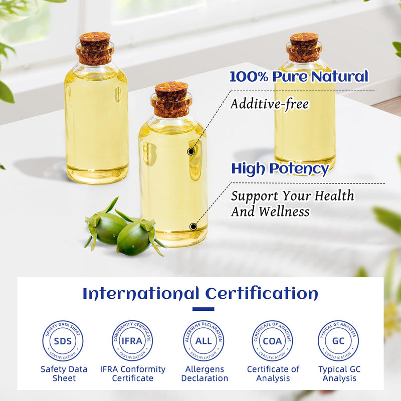 HIQILI Jojoba Oil Organic, Cold Pressed Unrefined Jojoba Carrier Oil Perfect for Skin, Hair Growth, Nails, Massage, Body Care -3.38 Fl Oz - BeesActive Australia