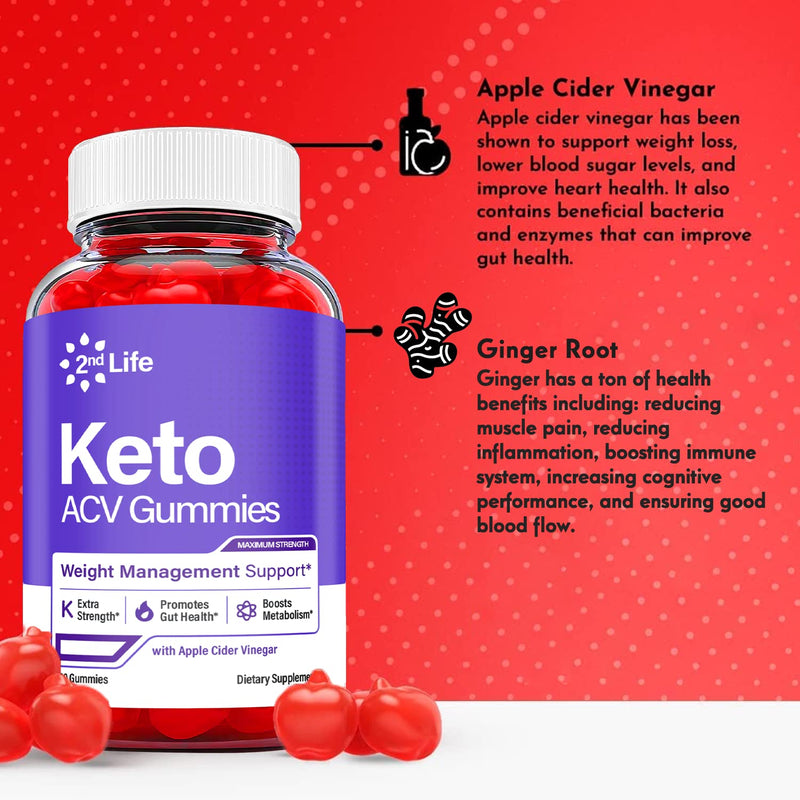 (2 Pack) 2nd Life Keto Gummies - 2nd Life Keto ACV Keto Gummies, 2nd Life Keto Gummies with Apple Cider Vinegar - Vegan, Non GMO - Advanced Formula Keto Supplement (120 Gummies) - BeesActive Australia