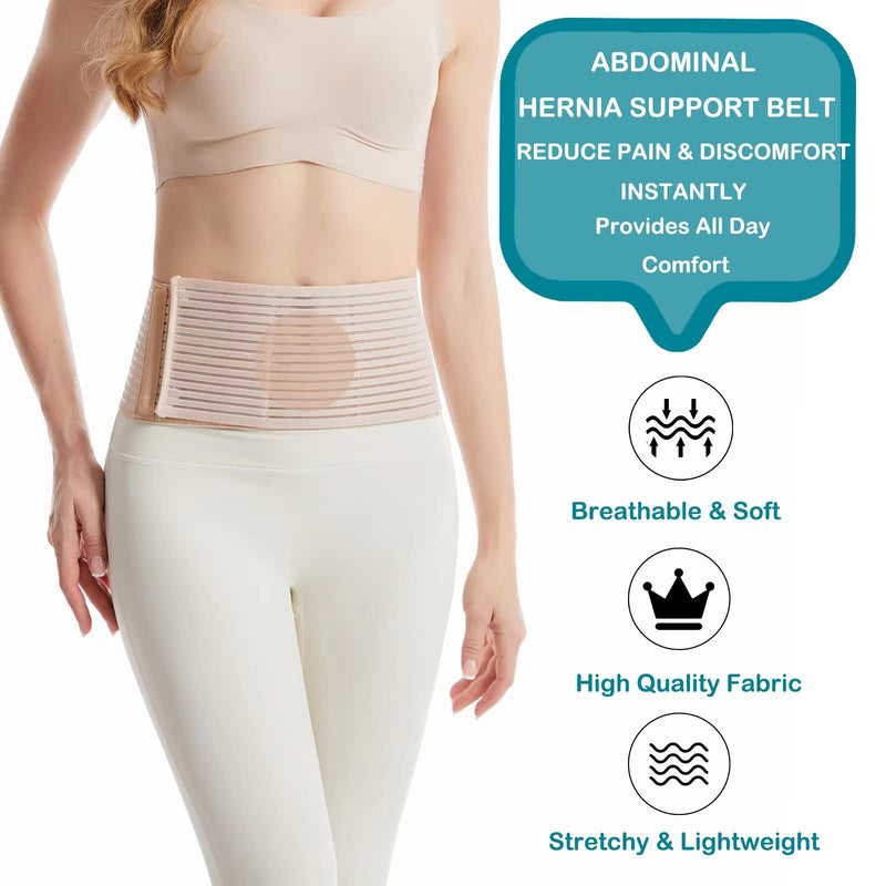 Umbilical Hernia Belt | Abdominal Hernia Belt for Men & Women | Belly Button Umbilical Hernia Binder w/ 2 Hernia Compression Pads | Ventral, Epigastric & Post Surgery Support Belts Large/X-Large (Pack of 1) - BeesActive Australia