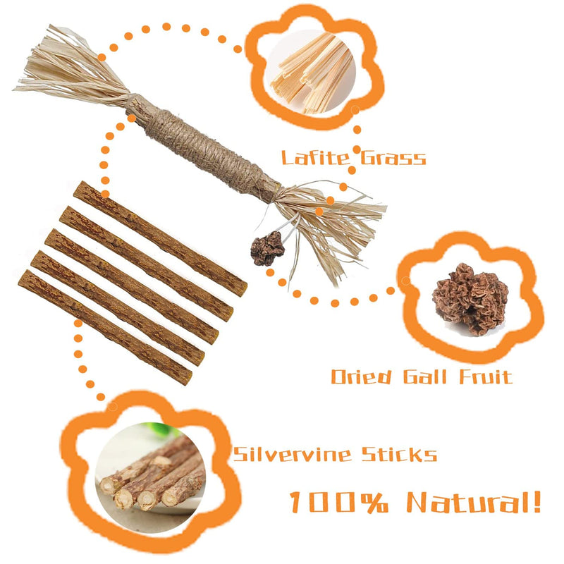 FURBB Cat Toys for Indoor Cats, Catnip Kitten Toys, Interactive Cat Toy for Indoor Cats, Natural Silvervine Stick Catmint Ball Sticks Cat Chew Toy for Kitten Lick Wooden Toy Cats Enjoy Sticks shape - BeesActive Australia