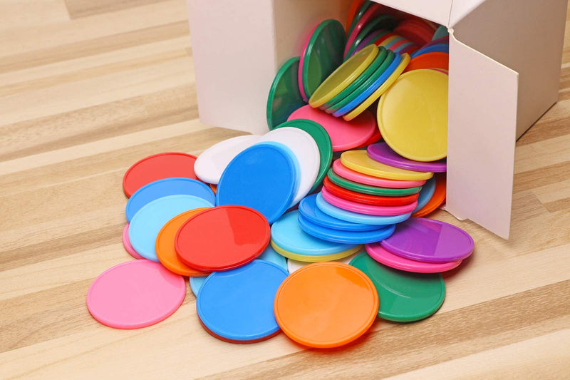 Shapenty 10 Colors Small Plastic Learning Counters Disks Chip Counting Discs Markers for Math Practice and Poker Chips Game Tokens, 32mm/1.26 Inch,120PCS - BeesActive Australia
