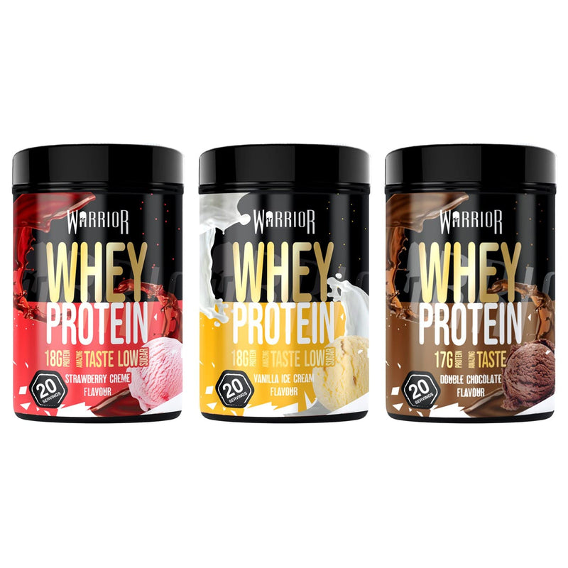 Warrior Whey Protein Powder – Up to 36g* of Protein Per Shake – Low Sugar, and Low Carbs Supplement – GMP Certified (Vanilla Ice Cream, 500g) Vanilla Ice Cream 500 g (Pack of 1) - BeesActive Australia