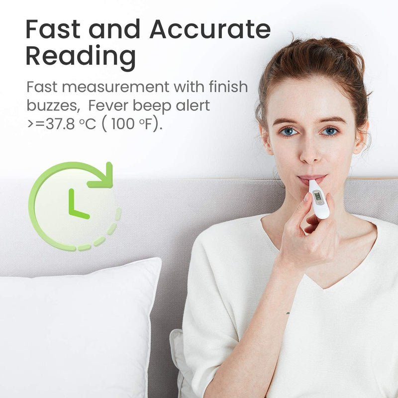 Femometer Oral Thermometers, Digital Thermometer Adults Kids Babies, Accurate Switchable Body Temperature Thermometer (Gray) - BeesActive Australia