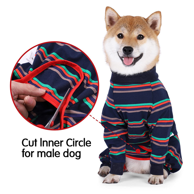 Dog Recovery Suit Abdominal Wound After Surgery Wear Prevent Licking Wounds E-Collar & Cone Alternatives Postoperative Shirt Dog Pajamas Long Sleeve Prevent Shedding X-Large (Pack of 1) Blue - BeesActive Australia