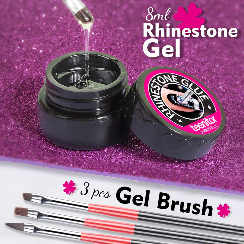 Rhinestones for Nails, Teenitor 1440pcs 6 Sizes Rhinestones Crystals and 120pcs Multi Shapes Nail Diamonds with Nail Art Designs tools Kit- 8ml Gem Gel Resin Glue Nail Brushes Wax Pen Picking Tweezers - BeesActive Australia