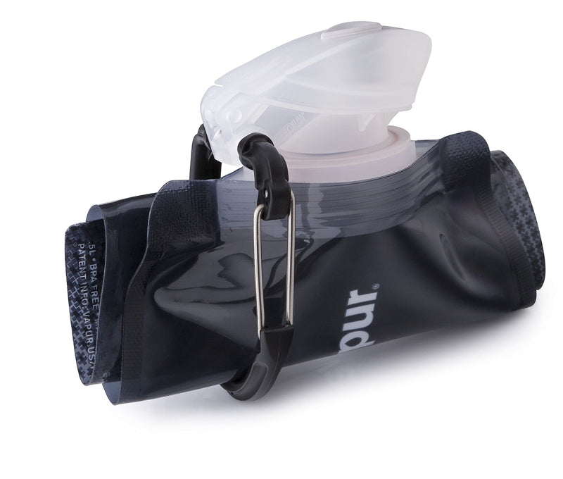 Vapur Solid Flexible Water Bottle - with Carabiner .50 Liter, 16 Ounces Cool Grey - BeesActive Australia