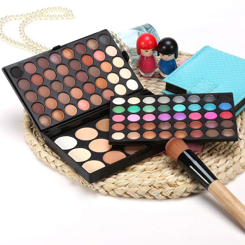 95 Colors Professional Makeup Kit Eyeshadow Palette - New (80 Eyeshadow + 15 Blush Concealer) Highly Pigmented Ultra Flawless Matte And Shimmer Cosmetic Powder - BeesActive Australia