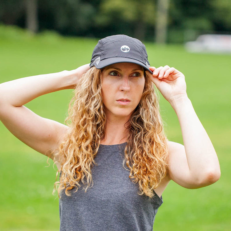 Performance Running Hat | Moisture Wicking and Reflective Run Hat | Multiple Colors Black - BeesActive Australia
