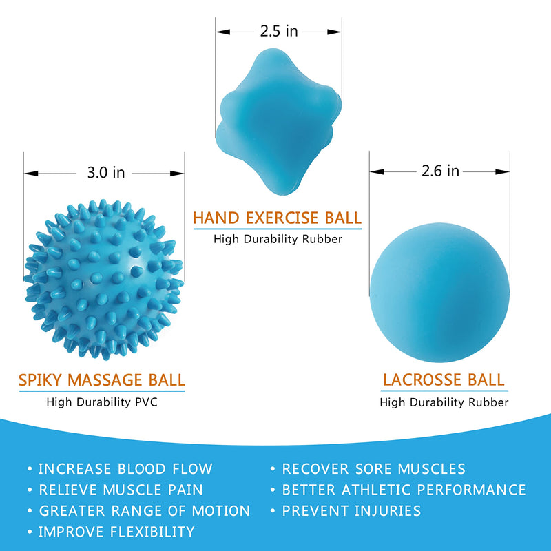 Massage Ball Kit for Myofascial Release, Trigger Point Therapy & Deep Tissue Massage� Set of 6 � Foam & Rubber Massage Balls for Muscle Recovery & Plantar Fasciitis Relief 6 Pieces Set - BeesActive Australia