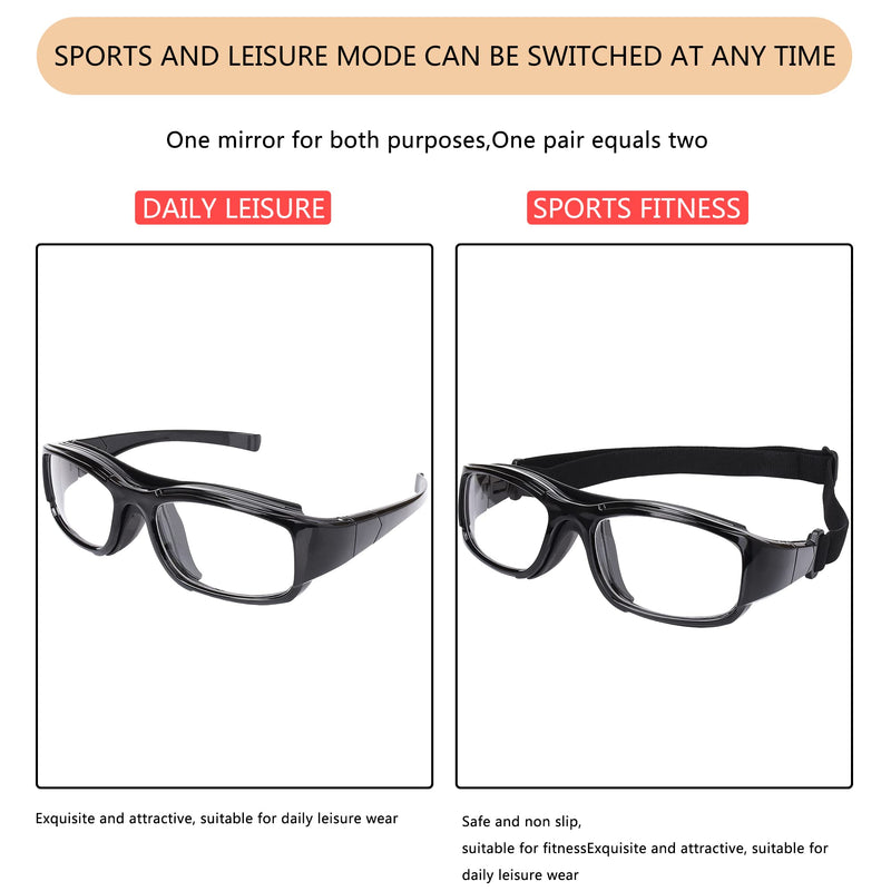SooGree Sport Goggles Glasses Squash & Racquetball Goggles Basketball Glasses Adjustable Strap Resistant Impact Black - BeesActive Australia
