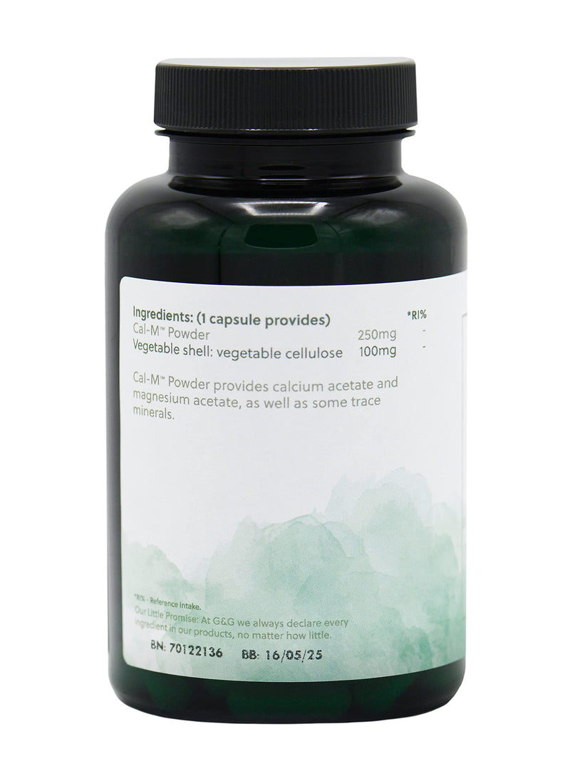 Cal-M Capsules | Calcium & Magnesium Blend with Cider Vinegar | Cal-mag Supplement | 120 Vegan Capsules | G&G Vitamins - BeesActive Australia