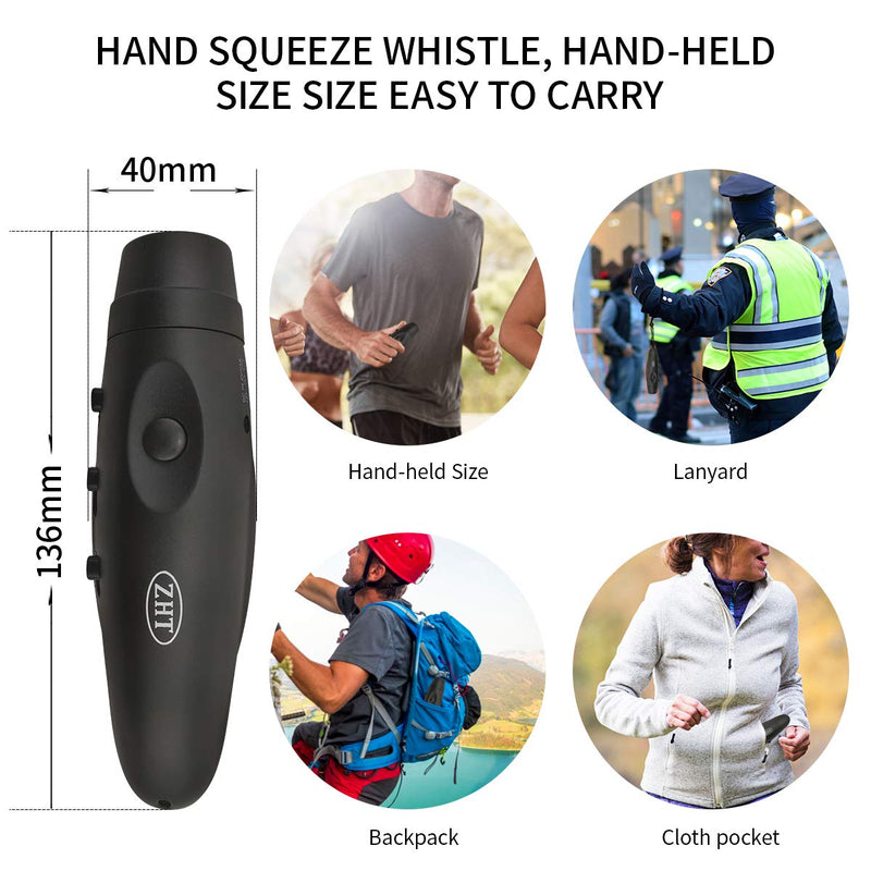 ZHT Electronic Whistle, Training Sports Whistle with Lanyard, Teacher Referee Coach Whistle, Handheld 3-Tone Large Capacity Rechargeable Whistle, Outdoor Camping Safety Whistle black - BeesActive Australia