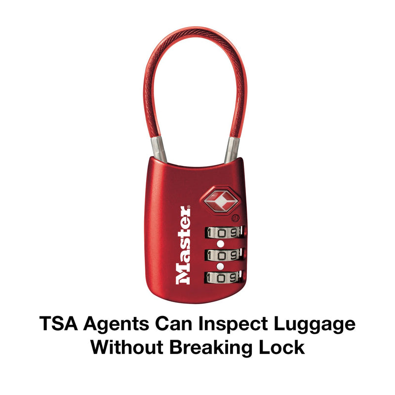 Master Lock 4688D Set Your Own Combination TSA Approved Luggage Lock, 1 Pack, Red - BeesActive Australia