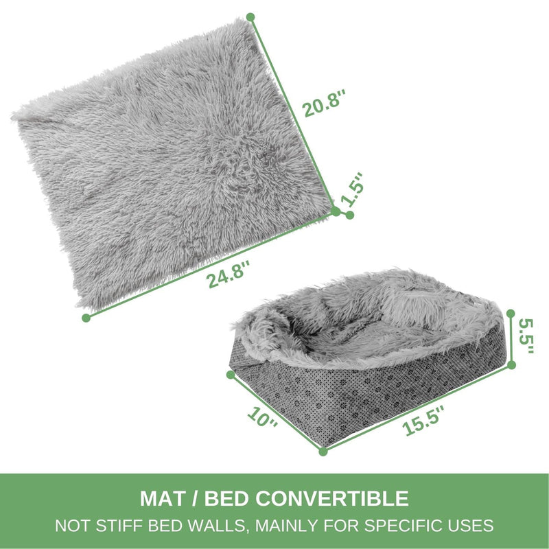 PetFelix Self-Warming Cat Bed Mat, Machine Washable Plush Non-Skid Convertible, for Indoor and Carrier Gray - BeesActive Australia